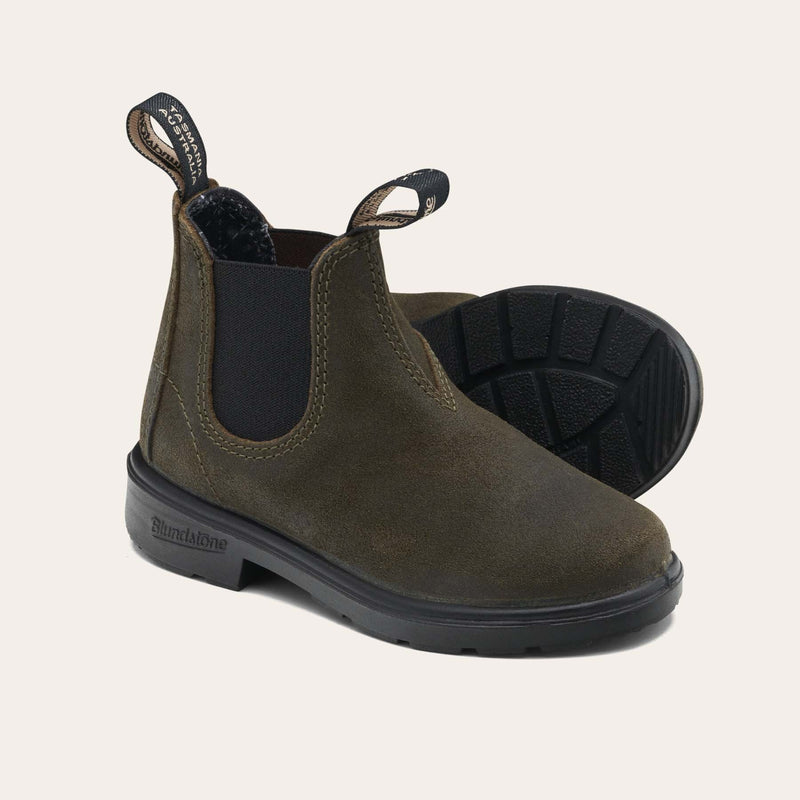 Blundstone 2496 Verde Stivaletti Unisex in Camoscio